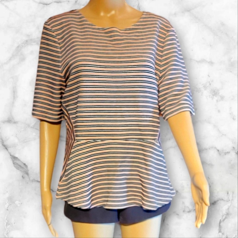 Talbots Womens Stripe Pattern Blouse